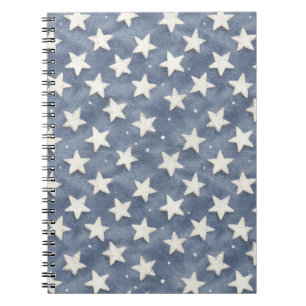 Carnet Étoiles Blanches Bleues  