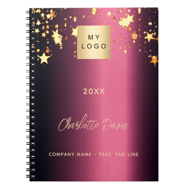 Carnet Étoiles dorées de Bourgogne, logo d'entreprise sty (Devant)