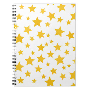 Carnet étoiles jaunes sur fond blanc