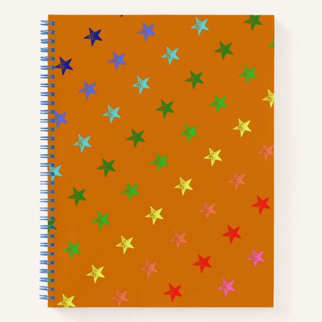Carnet Étoiles multicolores en Crayon (Devant)