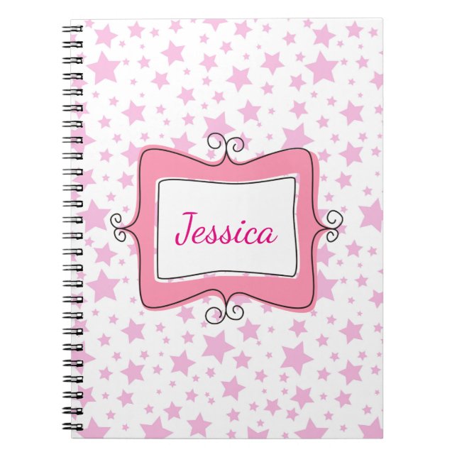 Carnet Etoiles roses Cadre Doodle (Devant)