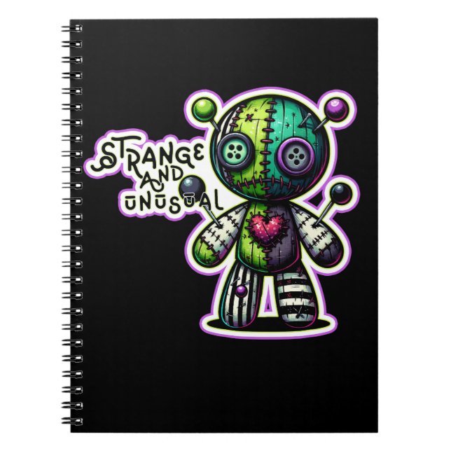 Carnet Étrange et inhabituel Purple Coeur Vert Voodoo Our (Devant)