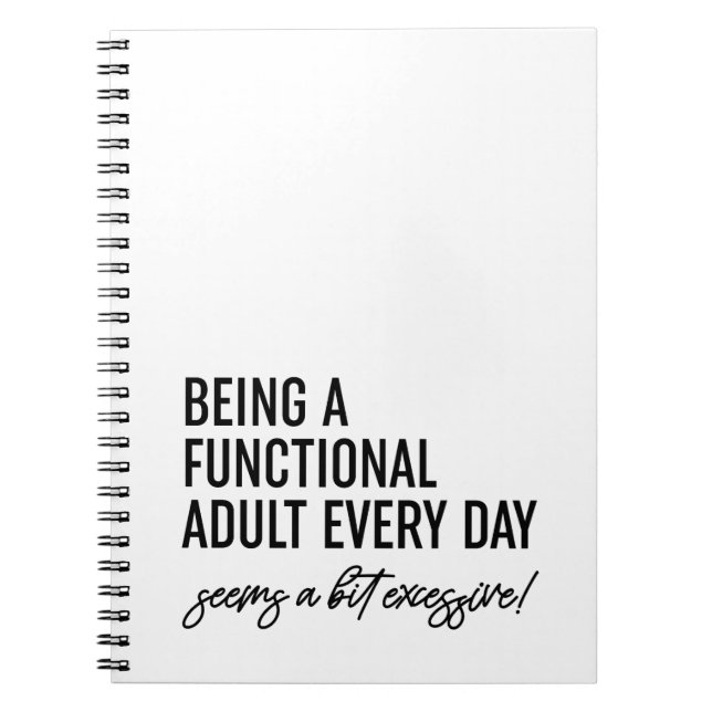 Carnet Être Un Adulte Fonctionnel Tous Les Jours (Devant)