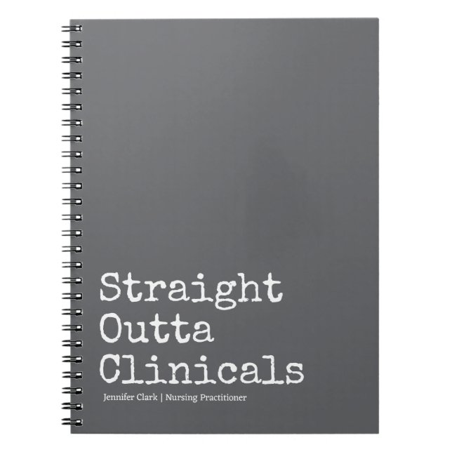 Carnet Étudiant en soins infirmiers minimaliste gris coll (Devant)