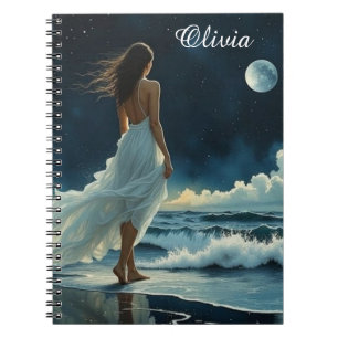 Carnet Évasion au bord de la mer sous la Lune   Art côtie