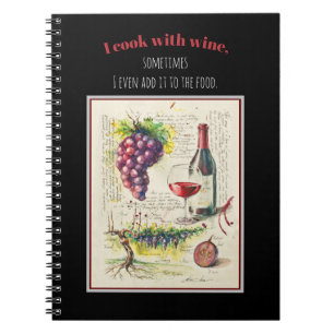 Carnet EVE Illustration peinte de vin rouge et citation