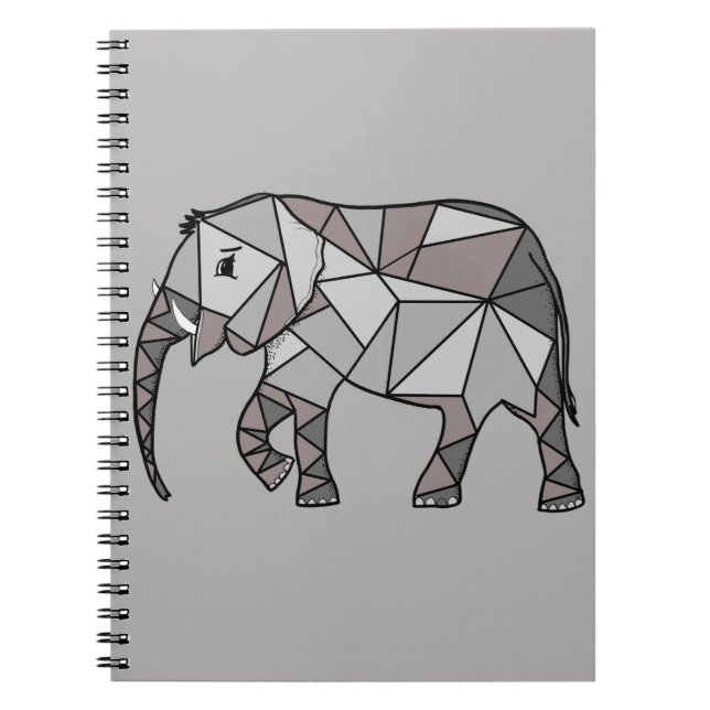 Carnet Évêque géométrique éléphant gris 2 (Devant)