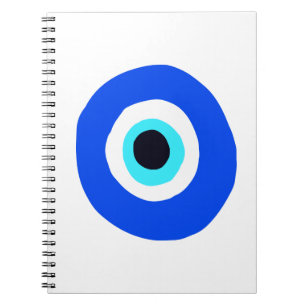 Carnet Evil Bleu Oeil Blanc Moderne Design Symbole grec m