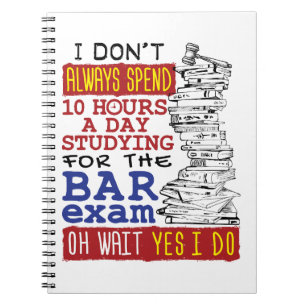 Carnet Examen de bar amusant 10 heures Étudier