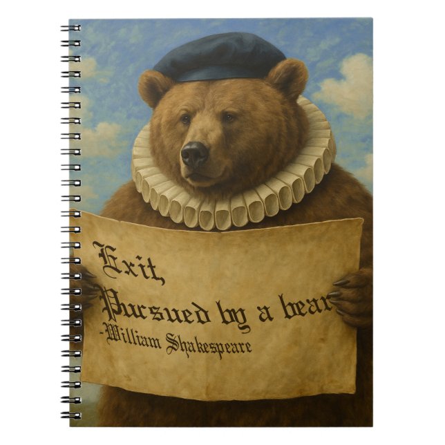 Carnet Exit, pursued by a bear Shakespeare quote bear (Devant)