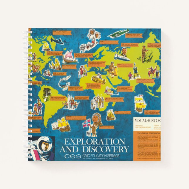 Carnet Exploration et découverte Carte du monde de l'hist (Devant)