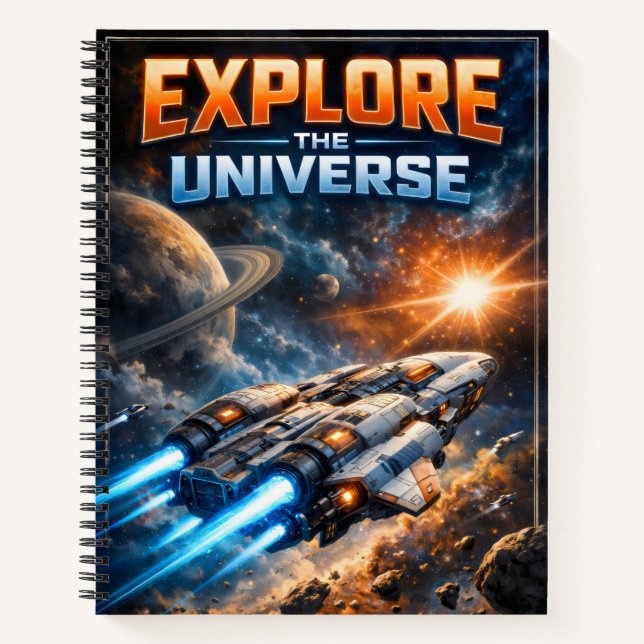Carnet Explorer l'Univers – Vaisseau Spatial Sci-Fi (Devant)