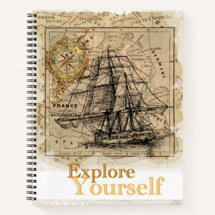 Carnet Explorez Vous-Même Élégant Citation D'Amélioration
