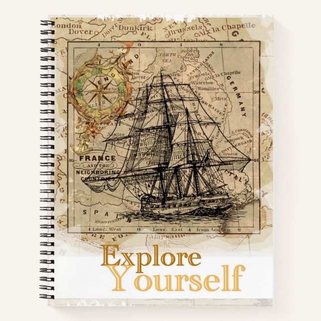 Carnet Explorez Vous-Même Élégant Citation D'Amélioration (Devant)