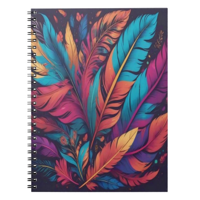 Carnet Explosion de Plumes Vibrantes (Devant)