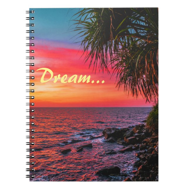 Carnet Extraordinaire Tropical Ocean Palm Sunset Dream (Devant)