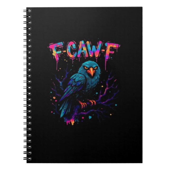Carnet F Caw F Funny Bird Crow Raven Pun Joke Saying (Devant)