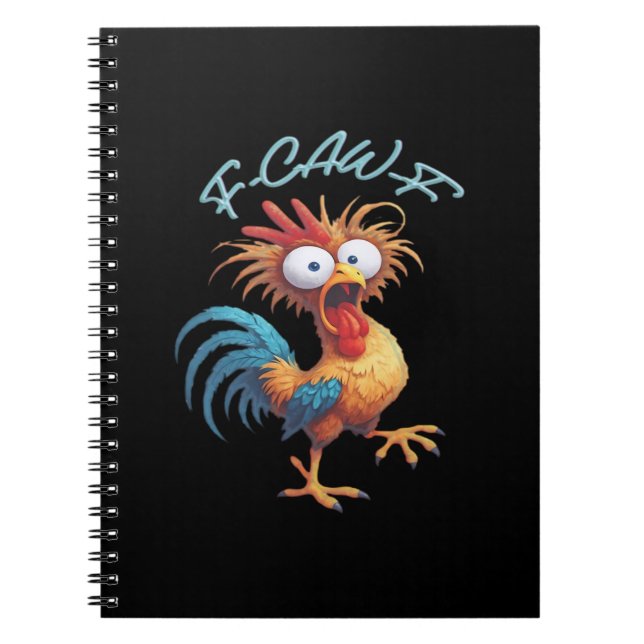 Carnet F Caw F Funny Chicken Humor Retro Style (Devant)