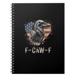 Carnet F-Caw-F Oiseau Corbeau Cœur Drapeau USA Vintage