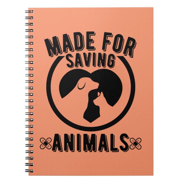 Carnet Fabriqué Pour Sauver Animaux Vet Tech Vétérinaire  (Devant)