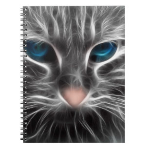 Carnet Face de chat bleu magnifique