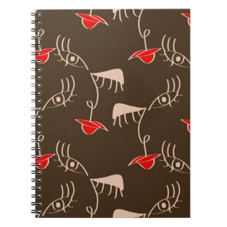 Carnet Face de femme à une ligne : motif abstrait.