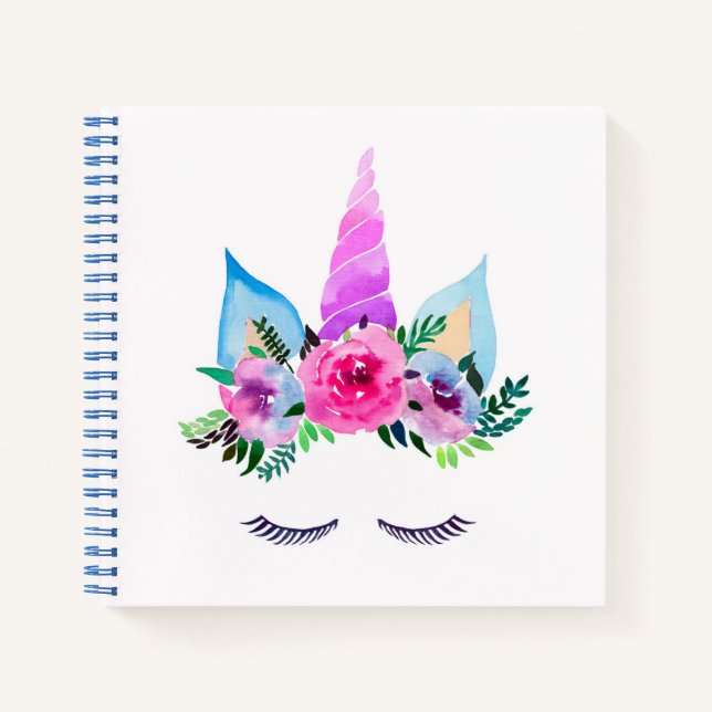 Carnet Face de licorne magique mignonne (Devant)