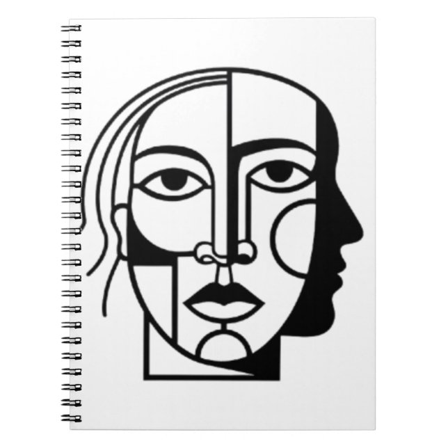 Carnet Faces of Thought A Geometric Dialogue  Minimalist  (Devant)