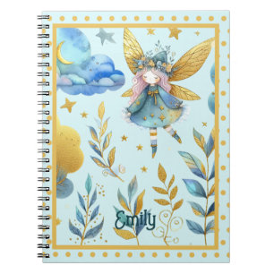Carnet Fairy Birthday Turquoise Gold Rose Princess Fairyt