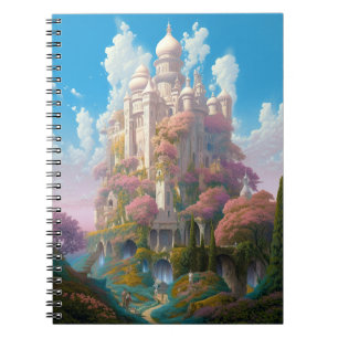Carnet Fairy Tale Castle Rose White Gold Imaginaire Art