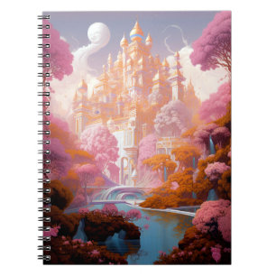 Carnet Fairy Tale Castle Rose White Gold Imaginaire Art