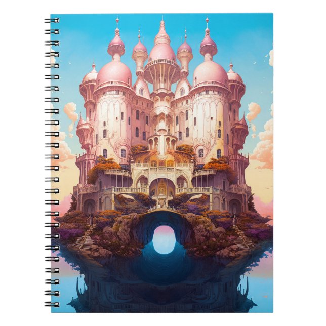Carnet Fairy Tale Castle Rose White Gold Imaginaire Art (Devant)
