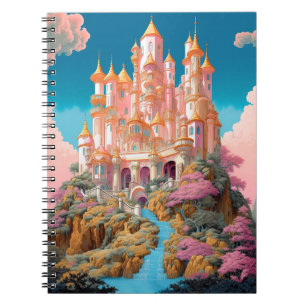 Carnet Fairy Tale Castle Rose White Gold Imaginaire Art