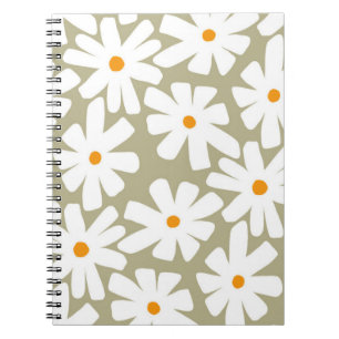 Carnet Faisceaux de printemps fleuris rétro motif sauge v