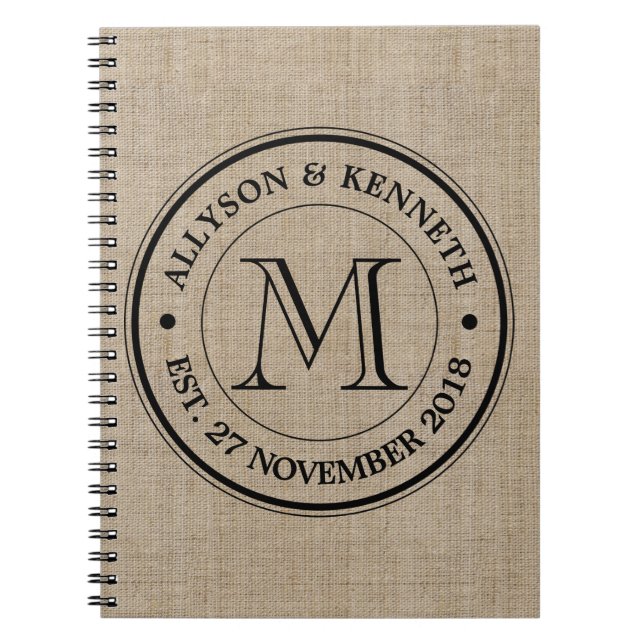 Carnet Faites à votre propre toile de jute le rétro (Devant)
