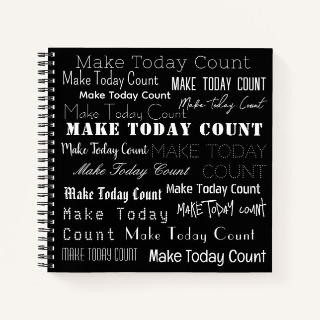 Carnet "Faites compter Aujourd'Hui !" Typographie Motivat (Devant)