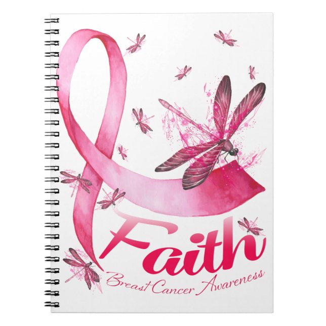 Carnet Faith Dragonfly Breast Cancer Awareness T-Shirt (Devant)