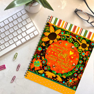 Carnet Faith Miracles Citer Floral Bumblebees Irelyn