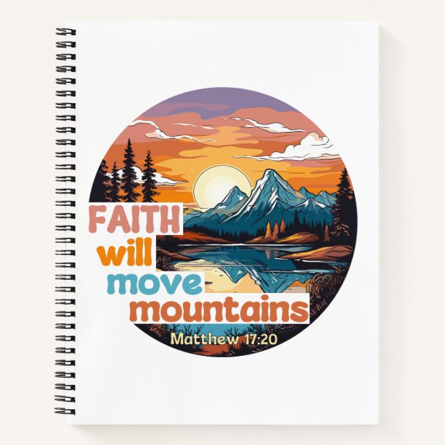 Carnet Faith Move Mountains Christian Design (Devant)