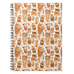 Carnet Fall Coffee Latte Pumpkin Pattern