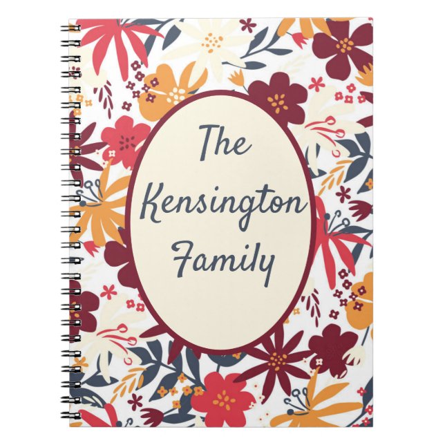 Carnet familial bohème personnalisé (Devant)