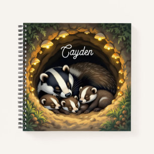 Carnet Famille Badger Cute Personnalisée