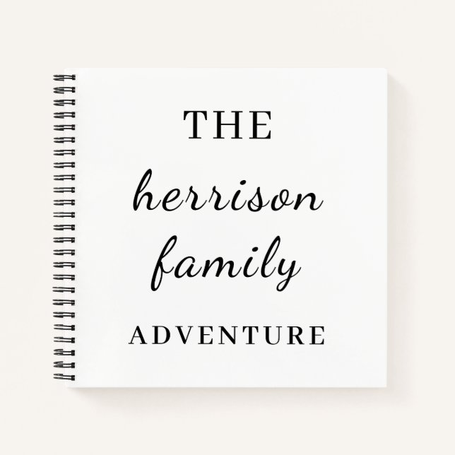 Carnet Family Adventures Modern Minimal Design (Devant)