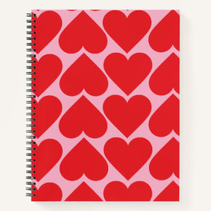 Carnet Fancy Romantic Red & Rose Hearts Motif