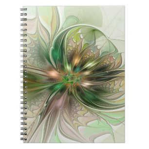 Carnet Fantaisie Abstraite Moderne Fleur Fractale Colorée