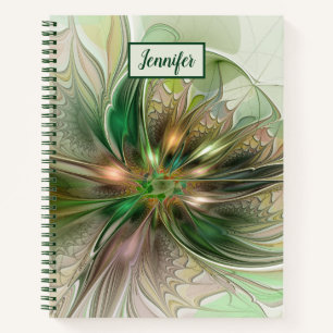 Carnet Fantaisie colorée Art abstrait fractal Nom de fleu