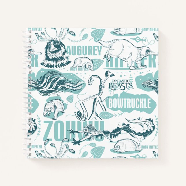 Carnet Fantastic Beasts Motif bleu (Devant)