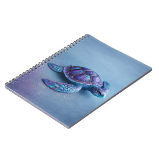 Carnet Fantasy Sea Turtle in Blue & Purple, Peaceful 