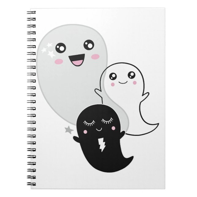 Carnet fantômes mignons halloween kawaii (Devant)