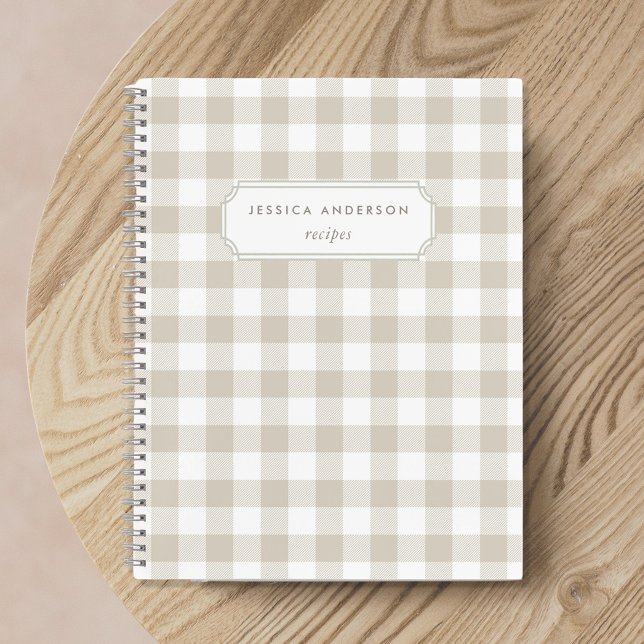 Carnet Farmhouse moderne Buffalo beige Chèque Recette (Créateur téléchargé)